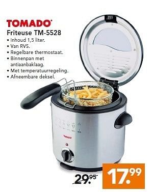 Aanbiedingen Tomado friteuse inhoud 1,5 liter. van rvs - Tomado - Geldig van 19/01/2015 tot 26/01/2015 bij Blokker
