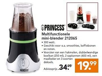 Aanbiedingen Princess multifunctionele mini-blender - Princess - Geldig van 19/01/2015 tot 26/01/2015 bij Blokker