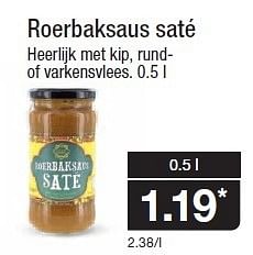 Aanbiedingen Roerbaksaus saté heerlijk met kip, rund- of varkensvlees - Huismerk - Aldi - Geldig van 21/01/2015 tot 27/01/2015 bij Aldi