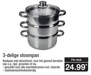 Aanbiedingen 3-delige stoompan kookpan met stoominzet, voor het gezond - Huismerk - Aldi - Geldig van 21/01/2015 tot 27/01/2015 bij Aldi