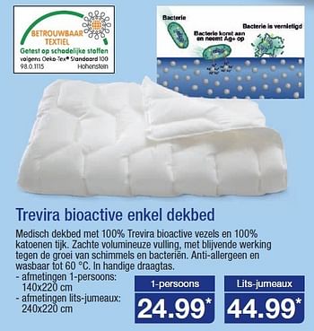 Aanbiedingen Trevira bioactive enkel dekbed - Huismerk - Aldi - Geldig van 21/01/2015 tot 27/01/2015 bij Aldi