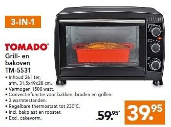 Aanbiedingen Tomado grill- en bakoven - Tomado - Geldig van 19/01/2015 tot 26/01/2015 bij Blokker