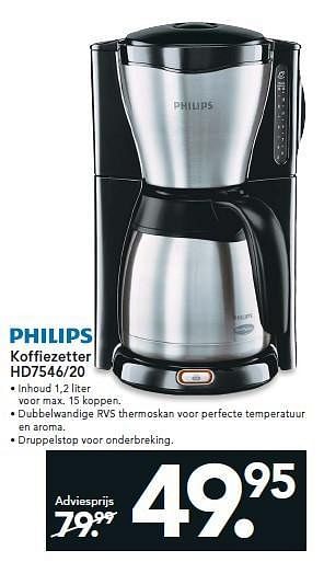 Aanbiedingen Philips koffiezetter inhoud 1,2 liter voor max. 15 koppen - Philips - Geldig van 19/01/2015 tot 26/01/2015 bij Blokker