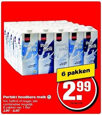 Aanbiedingen Perfekt houdbare melk  vol, halfvol of mager - Perfekt - Geldig van 21/01/2015 tot 27/01/2015 bij Hoogvliet