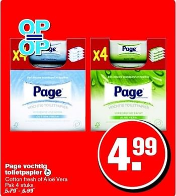 Aanbiedingen Page vochtig toiletpapier - Page - Geldig van 21/01/2015 tot 27/01/2015 bij Hoogvliet