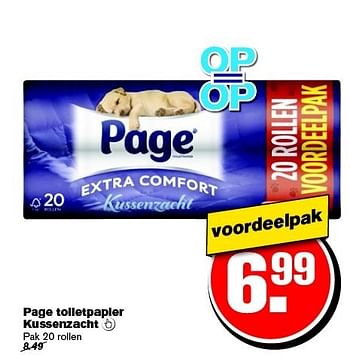 Aanbiedingen Page toiletpapier kussenzacht - Page - Geldig van 21/01/2015 tot 27/01/2015 bij Hoogvliet
