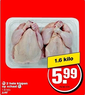 Aanbiedingen 2 hele kippen op schaal - Huismerk - Hoogvliet - Geldig van 21/01/2015 tot 27/01/2015 bij Hoogvliet
