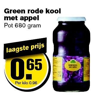 Aanbiedingen Green rode kool met appel - Green - Geldig van 21/01/2015 tot 27/01/2015 bij Hoogvliet