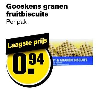 Aanbiedingen Gooskens granen fruitbiscuits - Gooskens - Geldig van 21/01/2015 tot 27/01/2015 bij Hoogvliet