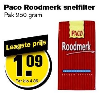 Aanbiedingen Paco roodmerk snelfilter - Paco - Geldig van 21/01/2015 tot 27/01/2015 bij Hoogvliet