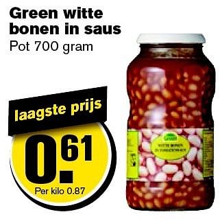 Aanbiedingen Green witte bonen in saus - Green - Geldig van 21/01/2015 tot 27/01/2015 bij Hoogvliet