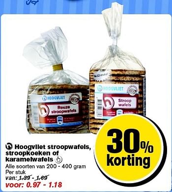 Aanbiedingen Hoogvliet stroopwafels, stroopkoeken of karamelwafels - Huismerk - Hoogvliet - Geldig van 21/01/2015 tot 27/01/2015 bij Hoogvliet