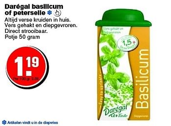 Aanbiedingen Darégal basilicum of peterselie - Daregal - Geldig van 21/01/2015 tot 27/01/2015 bij Hoogvliet