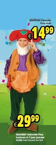 Aanbiedingen Kabouter plop kostuum 4-7 jaar (zonder muts) met baard en bril - Studio 100 - Geldig van 26/01/2015 tot 22/02/2015 bij ToyChamp