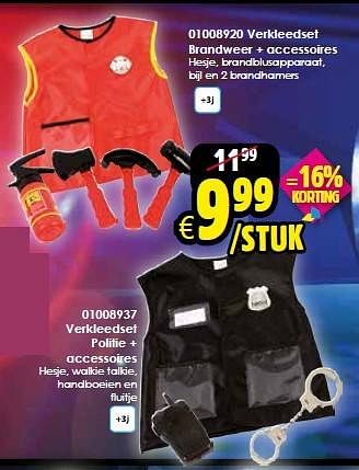 Aanbiedingen Verkleedset politie + accessoires - Huismerk - Toychamp - Geldig van 26/01/2015 tot 22/02/2015 bij ToyChamp