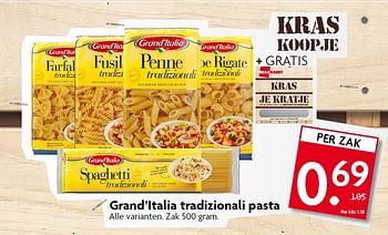 Aanbiedingen Grand’italia tradizionali pasta - grand’italia - Geldig van 25/01/2015 tot 31/01/2015 bij Deka Markt