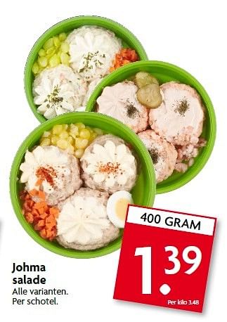 Aanbiedingen Johma salade - Johma - Geldig van 25/01/2015 tot 31/01/2015 bij Deka Markt