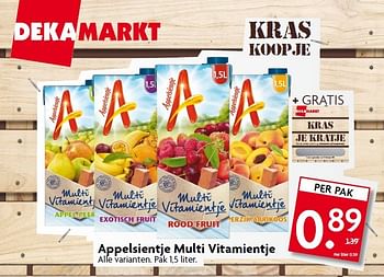Aanbiedingen Appelsientje multi vitamientje - Appelsientje - Geldig van 25/01/2015 tot 31/01/2015 bij Deka Markt