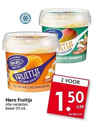 Aanbiedingen Hero fruitijs - Hero - Geldig van 25/01/2015 tot 31/01/2015 bij Deka Markt