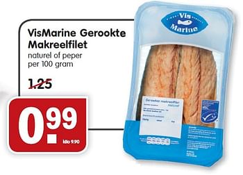 Aanbiedingen Vismarine gerookte makreelfilet naturel of peper - Vismarine - Geldig van 25/01/2015 tot 31/01/2015 bij Em-té