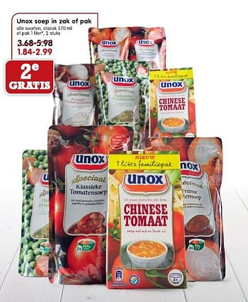 Aanbiedingen Unox soep in zak of pak - Unox - Geldig van 25/01/2015 tot 31/01/2015 bij Em-té