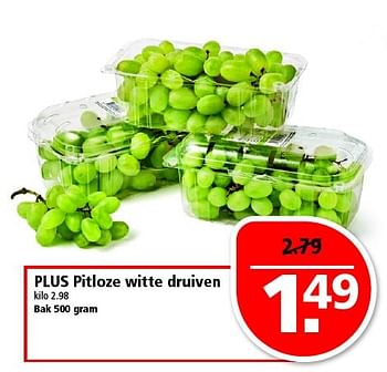 Aanbiedingen Plus pitloze witte druiven - Huismerk - Plus - Geldig van 25/01/2015 tot 31/01/2015 bij Plus