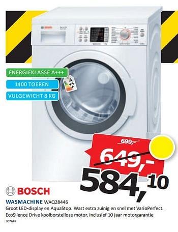 Aanbiedingen Bosch wasmachine groot led-display en aquastop - Bosch - Geldig van 26/01/2015 tot 31/01/2015 bij De Harense Smid