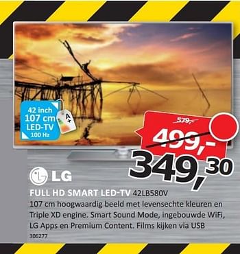 Aanbiedingen Lg full hd smart led-tv 107 cm hoogwaardig beeld - LG - Geldig van 26/01/2015 tot 31/01/2015 bij De Harense Smid