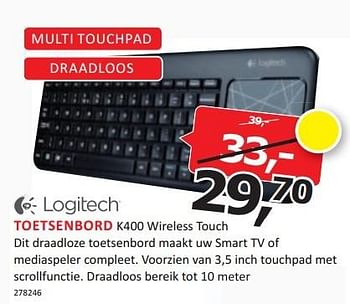 Aanbiedingen Logitech toetsenbord dit draadloze toetsenbord maakt uw smart tv - Logitech - Geldig van 26/01/2015 tot 31/01/2015 bij De Harense Smid