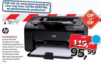 Aanbiedingen Hp laserprinter compacte en zuinige - HP - Geldig van 26/01/2015 tot 31/01/2015 bij De Harense Smid