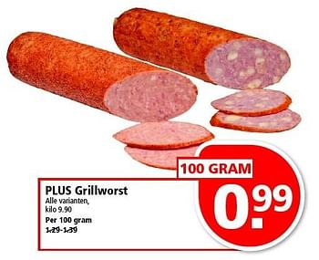 Aanbiedingen Plus grillworst - Huismerk - Plus - Geldig van 25/01/2015 tot 31/01/2015 bij Plus