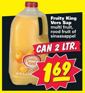 Aanbiedingen Fruity king vers sap multi fruit, rood fruit of sinaasappel - Fruity King - Geldig van 26/01/2015 tot 01/02/2015 bij Nettorama