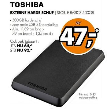 Aanbiedingen Toshiba externe harde schijf - Toshiba - Geldig van 26/01/2015 tot 01/02/2015 bij Expert