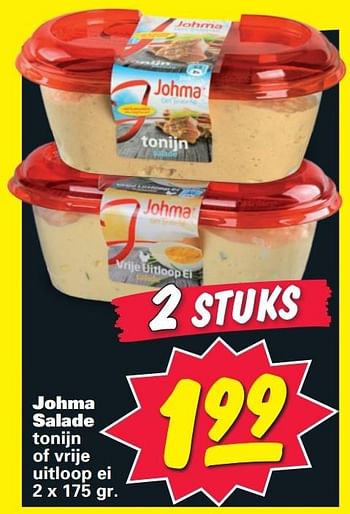 Aanbiedingen Johma salade tonijn of vrije uitloop ei - Johma - Geldig van 26/01/2015 tot 01/02/2015 bij Nettorama