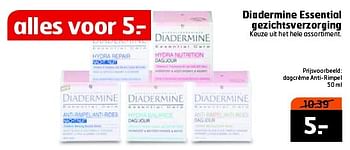 Aanbiedingen Diadermine essential gezichtsverzorging - Diadermine - Geldig van 27/01/2015 tot 01/02/2015 bij Trekpleister