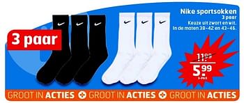 Aanbiedingen Nike sportsokken - NIKE - Geldig van 27/01/2015 tot 01/02/2015 bij Trekpleister