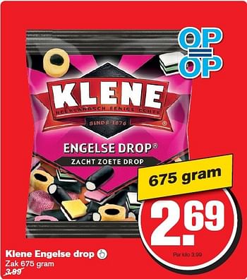 Aanbiedingen Klene engelse drop - Klene - Geldig van 28/01/2015 tot 03/02/2015 bij Hoogvliet