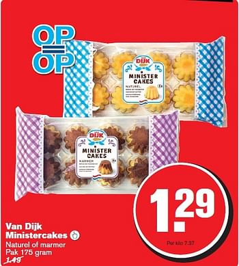 Aanbiedingen Van dijk ministercakes  naturel of marmer - van Dijk - Geldig van 28/01/2015 tot 03/02/2015 bij Hoogvliet