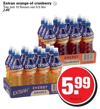 Aanbiedingen Extran orange of cranberry  - Extran energy - Geldig van 28/01/2015 tot 03/02/2015 bij Hoogvliet