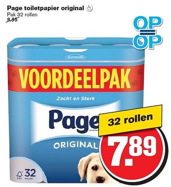 Aanbiedingen Page toiletpapier original - Page - Geldig van 28/01/2015 tot 03/02/2015 bij Hoogvliet