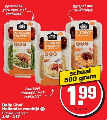 Aanbiedingen Daily chef hollandse maaltijd - Daily chef - Geldig van 28/01/2015 tot 03/02/2015 bij Hoogvliet