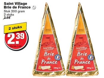 Aanbiedingen Saint village brie de france - Huismerk - Hoogvliet - Geldig van 28/01/2015 tot 03/02/2015 bij Hoogvliet