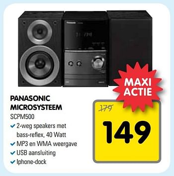 Aanbiedingen Panasonic microsysteem 2-weg speakers met bass-reflex - Panasonic - Geldig van 24/01/2015 tot 07/02/2015 bij Maxwell