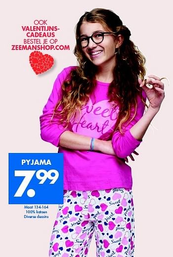 Aanbiedingen Pyjama - Huismerk - Zeeman  - Geldig van 31/01/2015 tot 07/02/2015 bij Zeeman