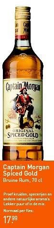 Aanbiedingen Captain morgan spiced gold bruine rum - Captain Morgan - Geldig van 26/01/2015 tot 08/02/2015 bij Gall & Gall