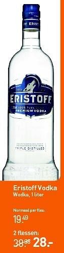 Aanbiedingen Eristoff vodka wodka - Eristoff - Geldig van 26/01/2015 tot 08/02/2015 bij Gall & Gall