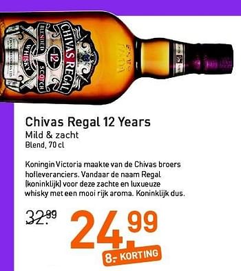 Aanbiedingen Chivas regal 12 years mild + zacht - Chivas Regal - Geldig van 26/01/2015 tot 08/02/2015 bij Gall & Gall