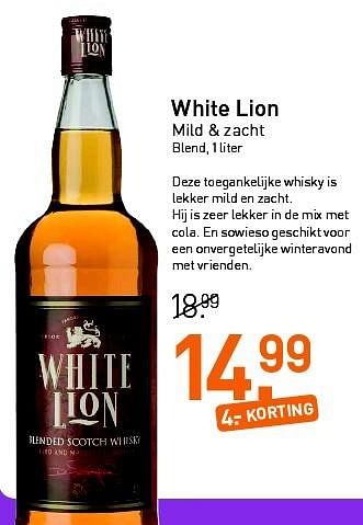 Aanbiedingen White lion mild + zacht - White Lion - Geldig van 26/01/2015 tot 08/02/2015 bij Gall & Gall