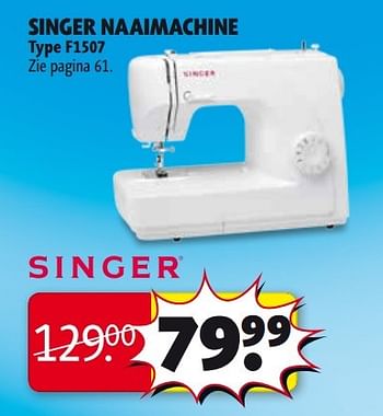 Aanbiedingen Singer naaimachine f1507 - Singer - Geldig van 27/01/2015 tot 08/02/2015 bij Kruidvat