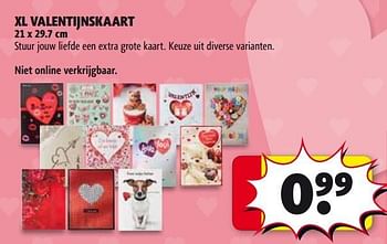 Aanbiedingen Xl valentijnskaart stuur jouw liefde een extra grote kaart - Huismerk - Kruidvat - Geldig van 27/01/2015 tot 08/02/2015 bij Kruidvat
